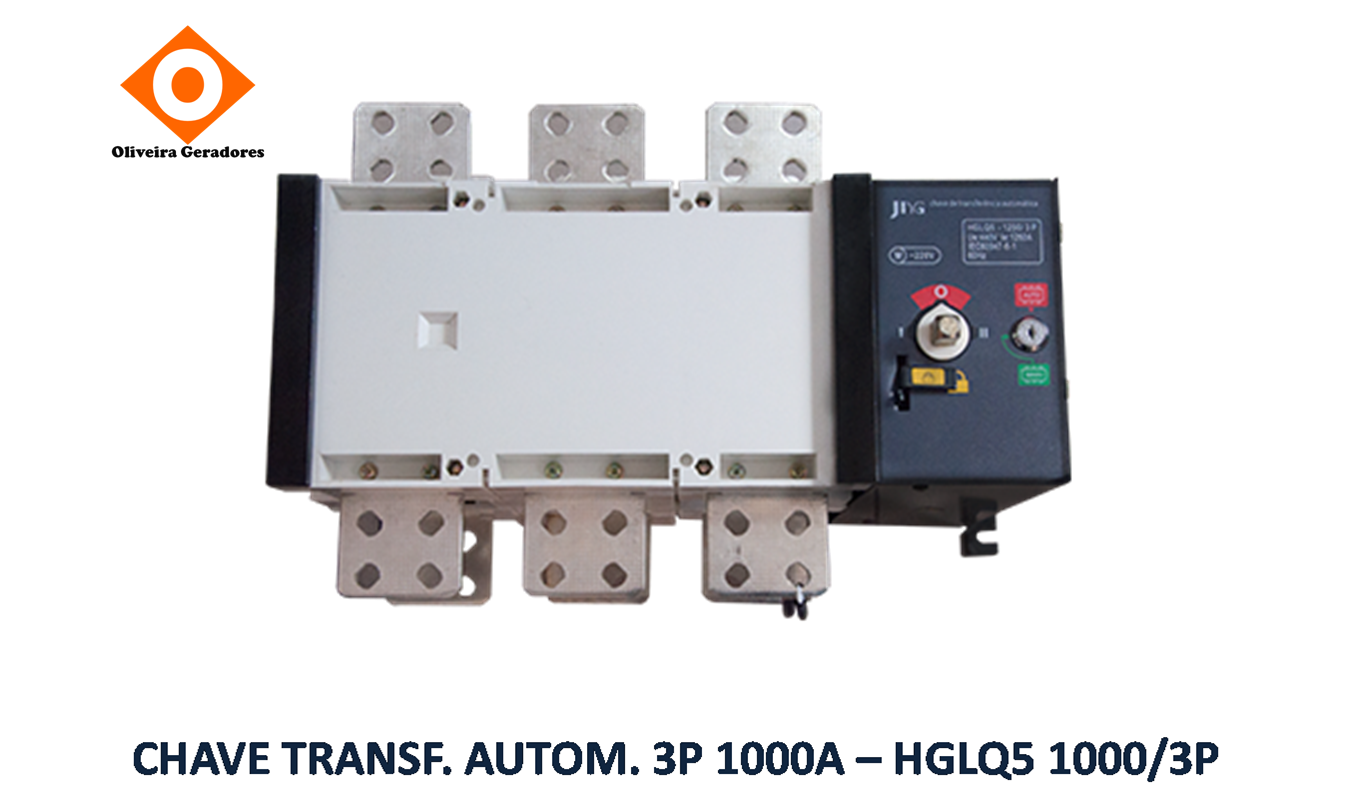 CHAVE TRANSF. AUTOM. 3P 1000A - HGLQ5 1000-3P